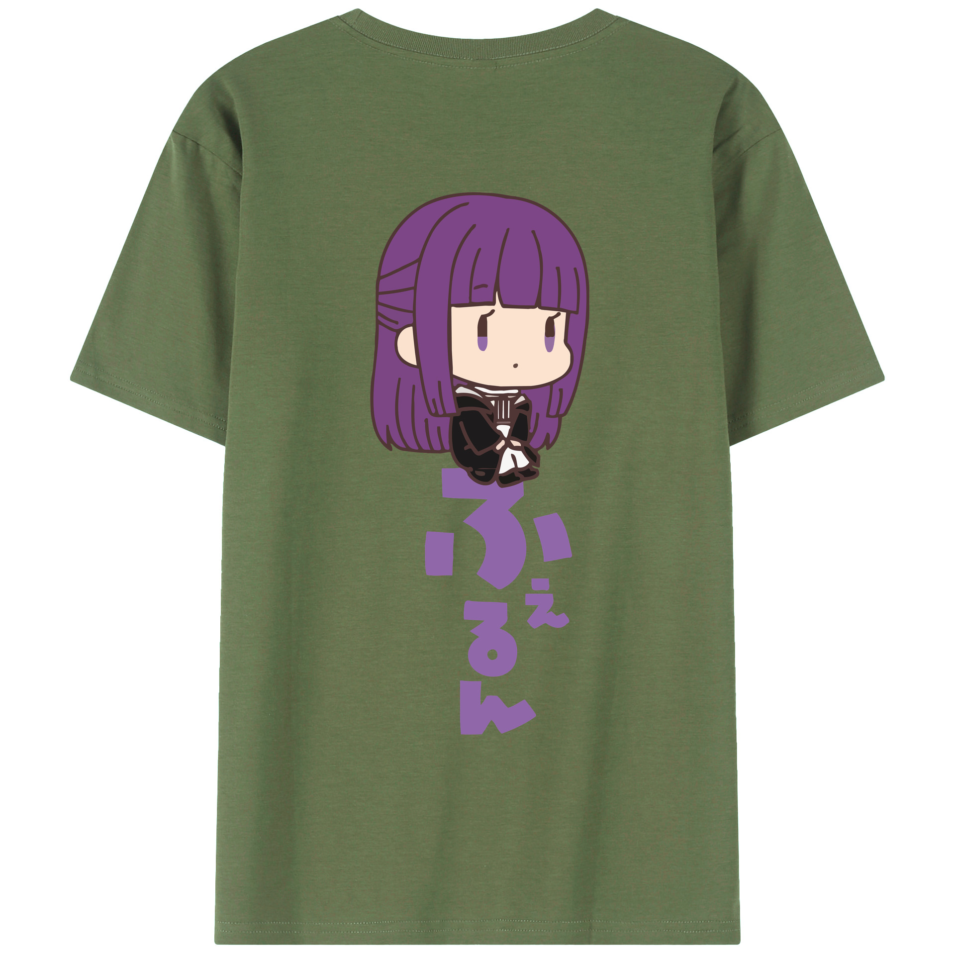 （画像用） 葬送のフリーレン Frieren 綿100％ メンズ半袖Tシャツ（バックプリント） 通気性